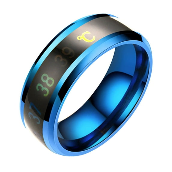 Mightlink Titanium Steel Wedding Band Sense Body Temperature Ring Intelligent Temperature Sensing Ring Men Women Ring