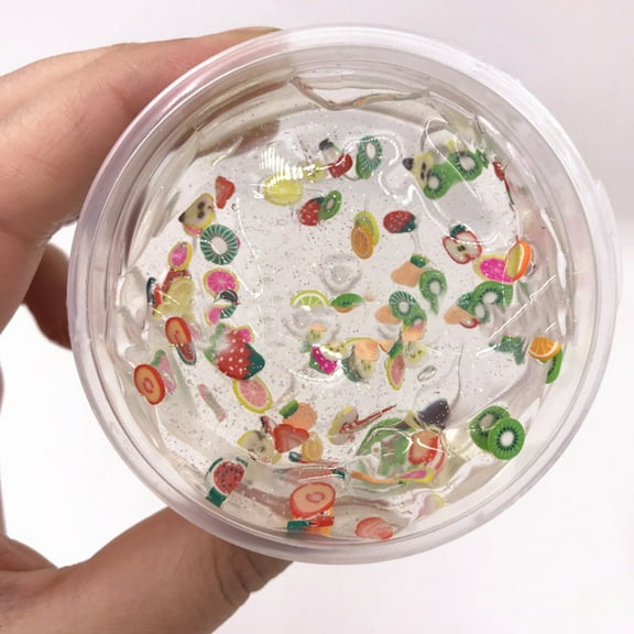 Mightlink Transparent Sliced Fruit Salad Slime Magic Mud Putty Stress Relief Sludge Toy