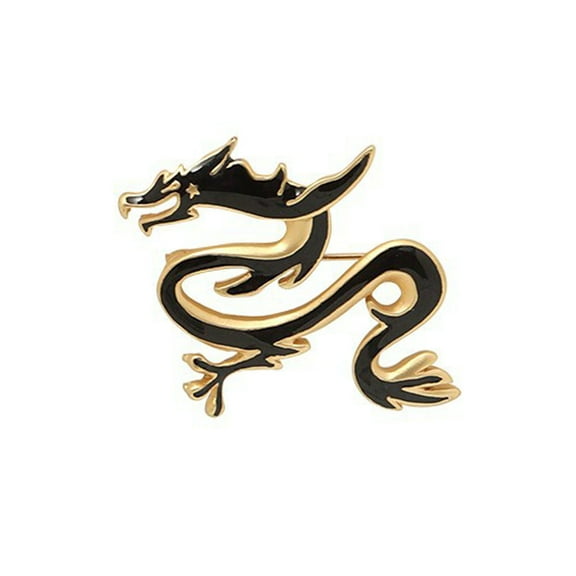 Mightlink Unisex Brooch Dragon Shape Stainless Exquisite Vintage Anti-slip Wear-resistant Coat Collar Hat Scarf Decoration Clothes Pin Garment Jewelry Suit Coat Brooch