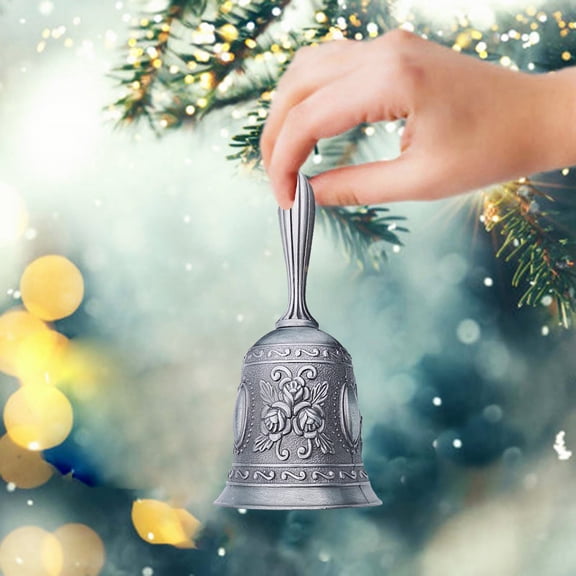 Mightlink Vintage Hand Bell Solid Bass Super Loud Metal Handheld Bell School Wedding Christmas Dinner Service Call Bell