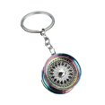 thumbnail image 1 of Mightlink Wheel Rim Keychain Cool 3D Zinc Alloy Multi-colored Auto Parts Car Key Ring Pendant Backpack Ornament, 1 of 7