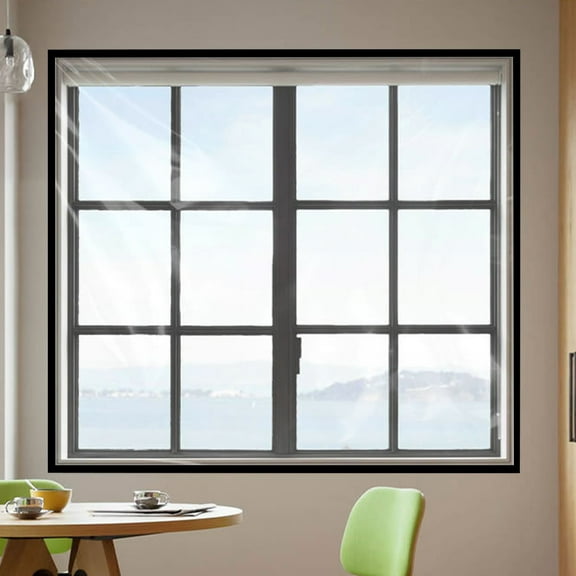 Mightlink Winter Insulated Curtain Transparent Self-Adhesive Curtain,Window Screen Window Protector Window Tarpaulin Keep Warm Cold And Windproof Foil