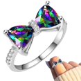 thumbnail image 1 of Mightlink Women Bow Ring Colorful Cubic Zirconia Wedding Ring Knitted Ring Proposal Anniversary Valentines Day Gift Lady Cocktail Party Prom Jewelry, 1 of 8