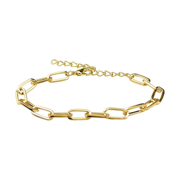 Mightlink Women Bracelet Adjustable Length Hollow Out Chain Solid Color Stainless Lightweight Bangle Wrist Ring Jewelry