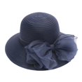 thumbnail image 1 of Mightlink Women Church Cap Bow Wide Brim Summer Foldable Bowknot Hat for Party, 1 of 7