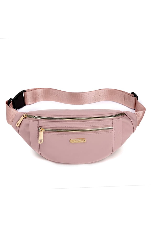 Women Crossbody Bag Multifunction Korean Style Storage Smooth Zipper Waistbag for Travel