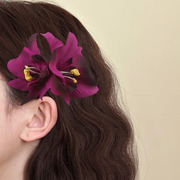 Mightlink Women Hair Pin Imitation Flower Decor Bohemia Style Women Summer Beach Hair Clip Parties Weddings Dates Accessories