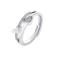 thumbnail image 1 of Mightlink Women Open Ring Heart Adjustable Hollow Smooth Romantic Love Polished Anniversary Gift Wedding Ring Daily Prom Finger Ring Jewelry, 1 of 7
