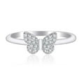 thumbnail image 1 of Mightlink Women Ring Geometric Shiny Rhinestone Inlaid Sparkling Electroplating Butterfly Shape Engagement Wedding Ring Jewelry Decoration Gifts for Anniversary, 1 of 7