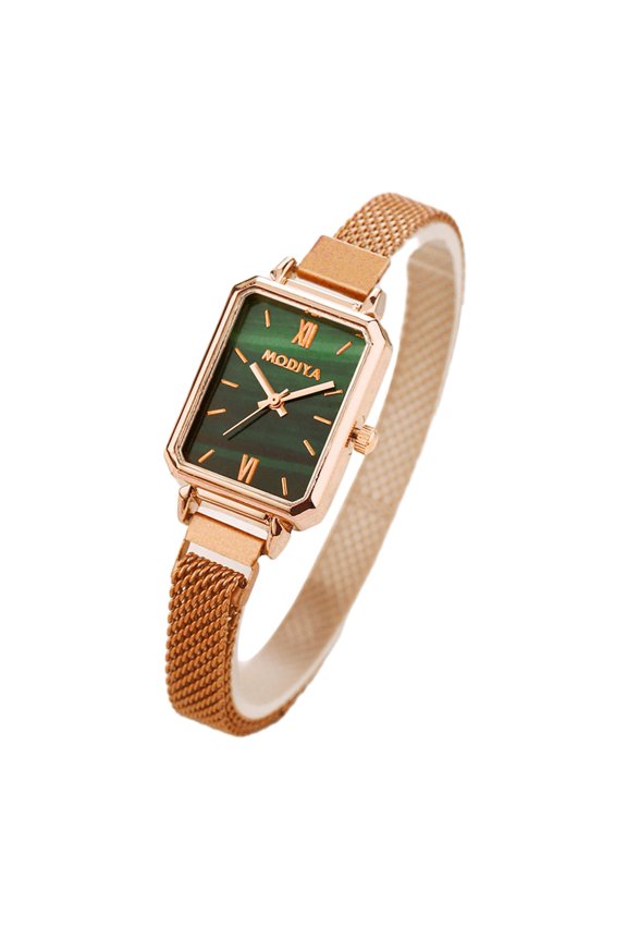 Women Watch Oblong Dial Quartz Movement Exquisite Pointer Display High Accuracy No Delay Wrist Decoration Lightweight Lady Wristwatch