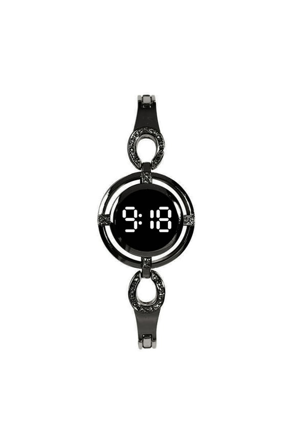 Women Wristwatch Round Dial LED Night Light Accurate Time Display Scratch resistant Smooth Surface Electronic Watch for Daily Use