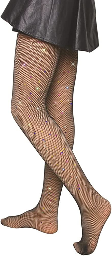 Mightlink Women's Hollow Out Rhinestone Pantyhose, Sparkle