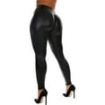 thumbnail image 1 of Mightlink Womens Sexy Leather Leggings, PU High Waist Butt Lifting Pleather Pants, Stretchy Faux Leather Tights Push Up, 1 of 8