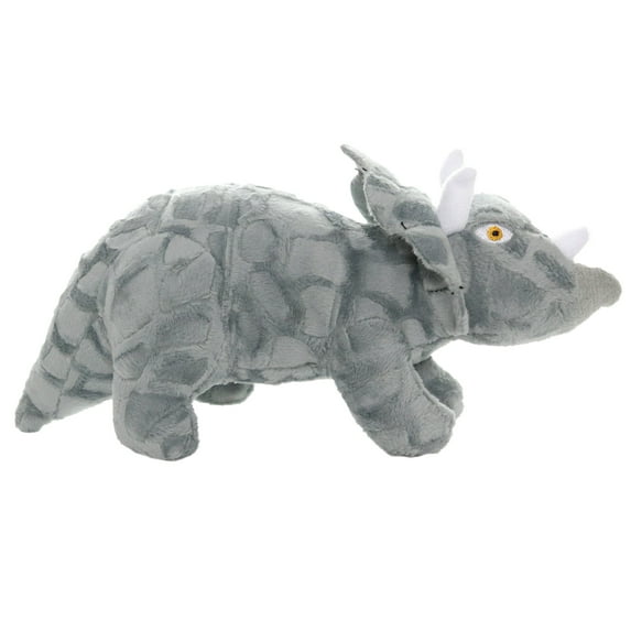 Mighty Jr Dinosaur Triceratops Durable Plush Squeaky Dog Toy