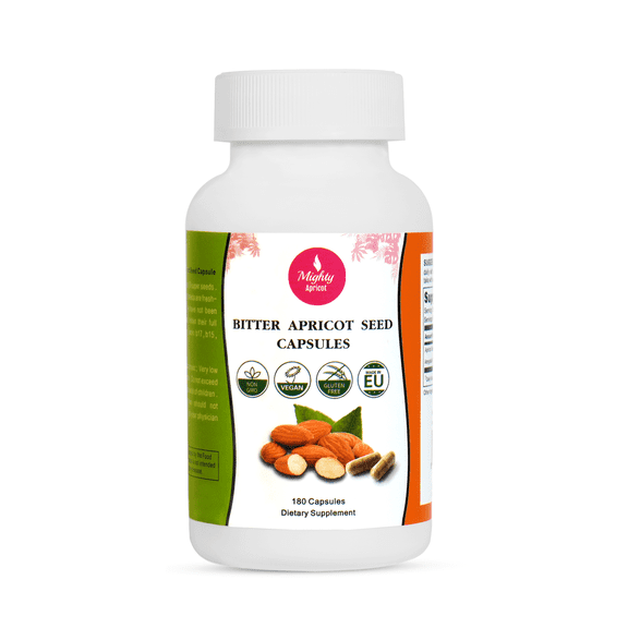 Mighty Apricot 10:1-500mg (180 Capsules), Apricot Powder