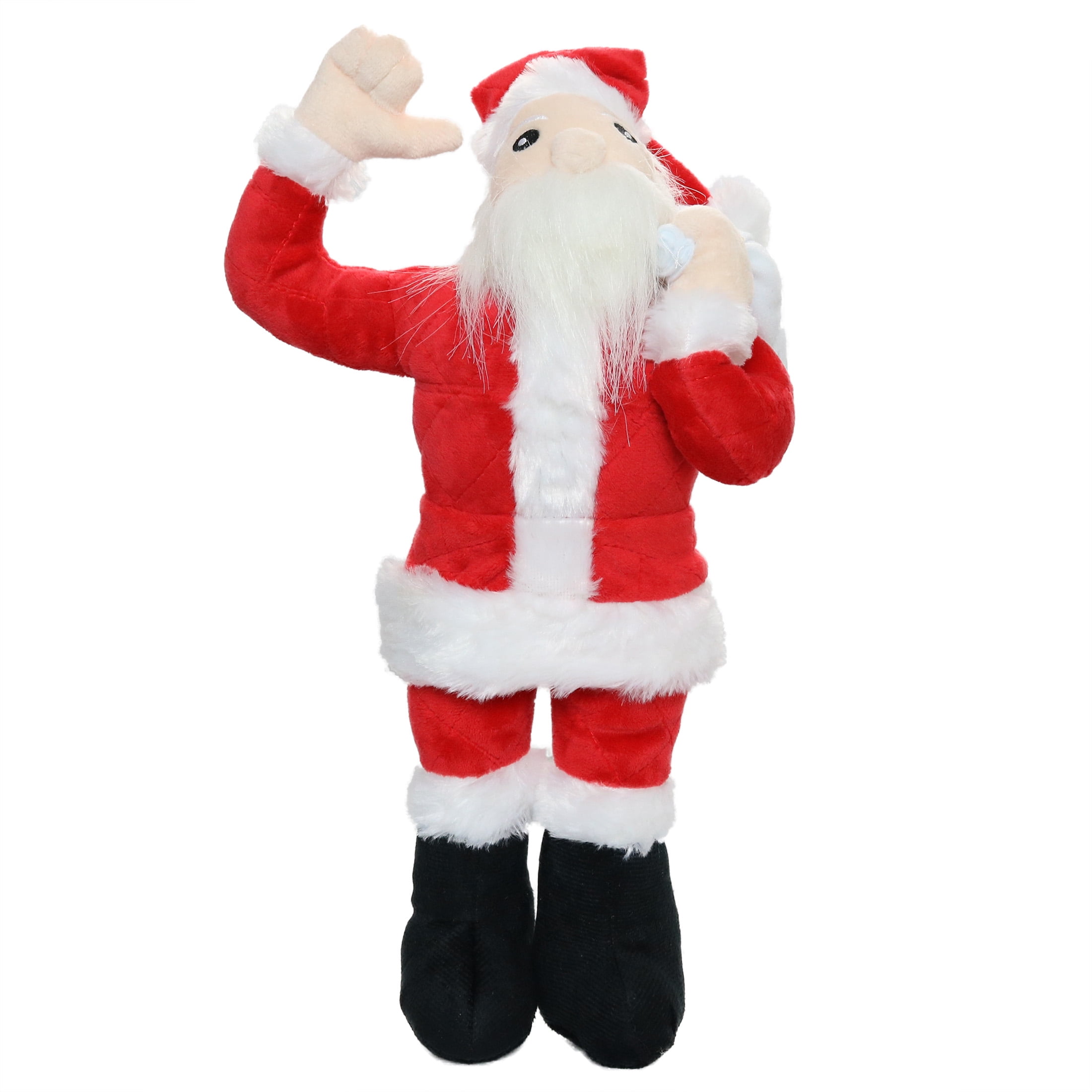 Mighty Arctic Santa Durable Squeaky Plush Dog Toy