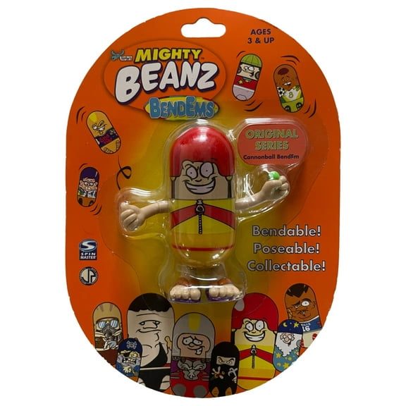 Mighty Beanz BendEms Collectible Cannonball Beanz Original Series Orange Pk