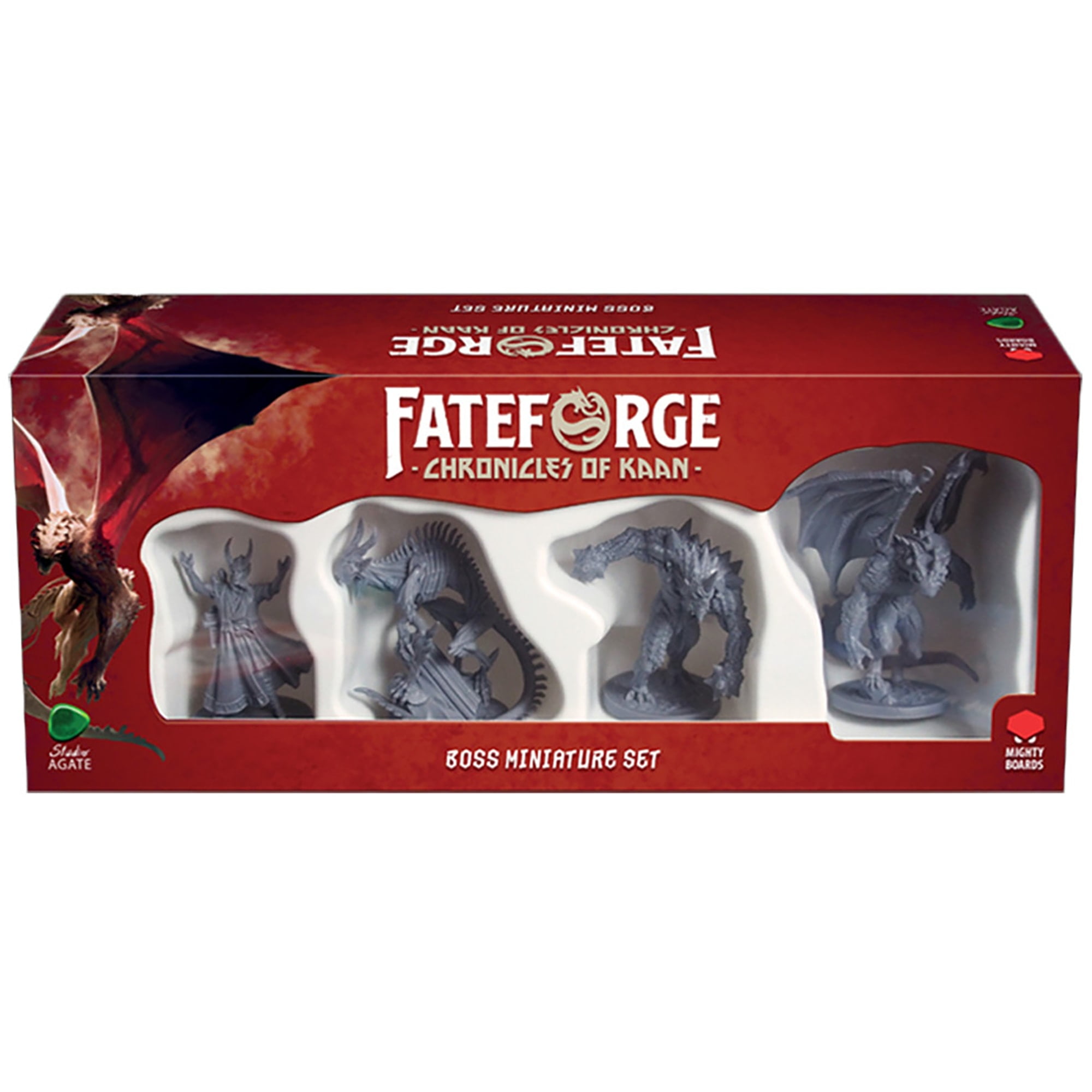 Mighty Boards: Fateforge Chronicles of Kaan: Boss Miniatures Set - 4 Unpainted Figures, Board Game Upgrade, Expansion Accessories, Co-Op Adventure Mighty Boards: Fateforge Chronicles of Kaan: Boss Miniatures Set - 4 Unpainted Figures, Board Game Upgrade, Expansion Accessories, Co-Op Adventure