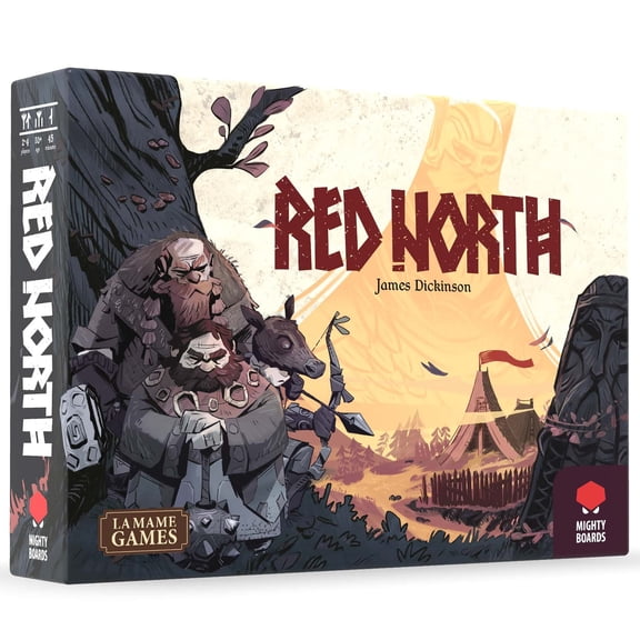 Mighty Boards: Red North - Combative Board Game Of Hidden Information, Norse Warrior Raiding Parties, Bluff & Battle, Conquests, Ages 14+, 2-4 Players