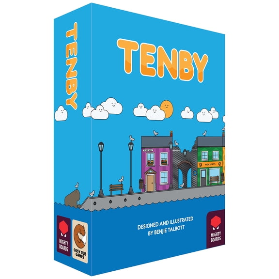 Mighty Boards: Tenby - Matching Card Game, Action Drafting, Street Building Competition, Build The Perfect Welsh Seaside Town, Ages 14+, 1-5 Players