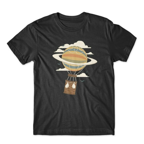 Mighty Circus Air Baloon Saturn T-Shirt 100% Cotton Premium Tee NEW - Black, Large