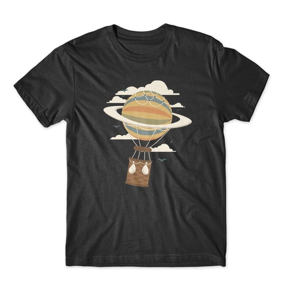 Mighty Circus Air Baloon Saturn T-Shirt 100% Cotton Premium Tee NEW - Black, Small