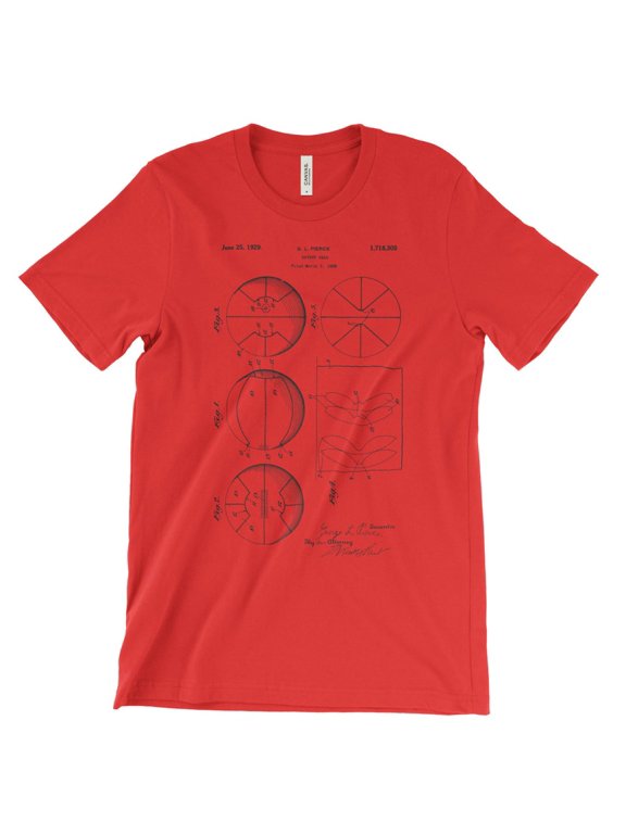 Basketball Patent T-Shirt - Red, Medium
