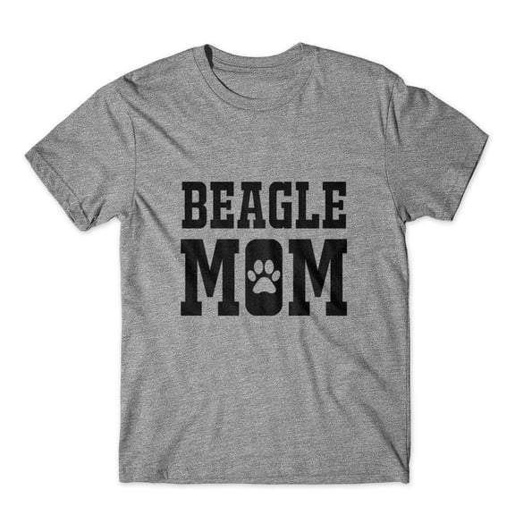 Mighty Circus Beagle Mom T-Shirt 100% Cotton Premium Tee - Gray, Extra Large