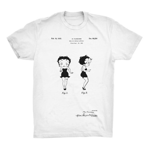 Mighty Circus Betty Boop Patent T-Shirt - White, Four Extra Large