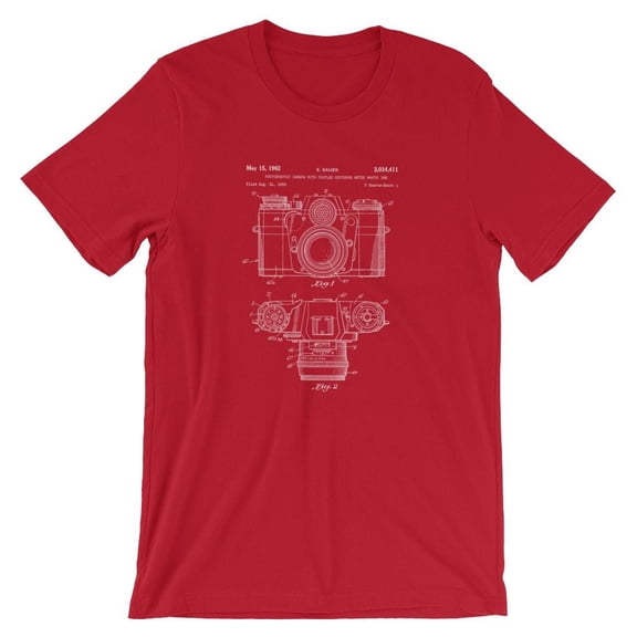 Mighty Circus Camera Patent T-Shirt - Red, Medium