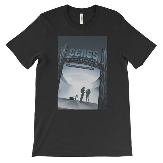 Mighty Circus Ceres Poster Print T-Shirt from NASA - Black, Double Extra Large