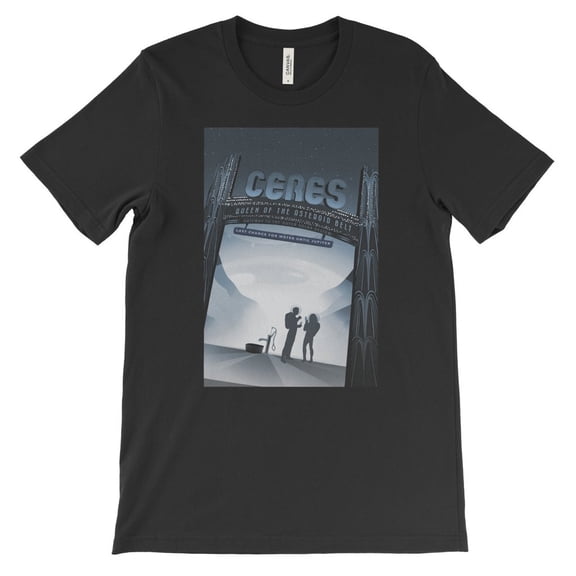 Mighty Circus Ceres Poster Print T-Shirt from NASA - Black, Medium