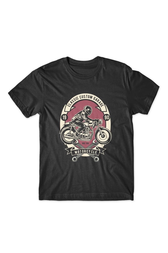 Classic Custom Garage T-Shirt 100% Cotton Premium Tee NEW - Black, Extra Large