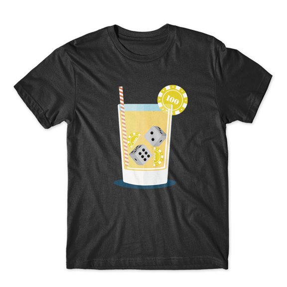 Mighty Circus Cocktail Dice T-Shirt 100% Cotton Premium Tee NEW - Black, Large