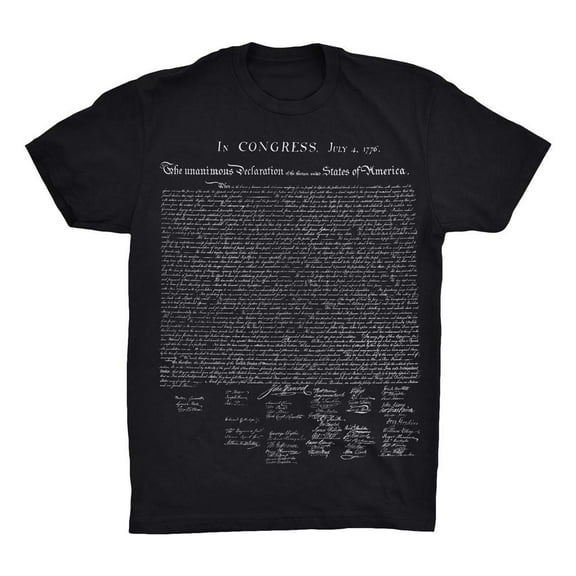 Mighty Circus Declaration of Independence T-Shirt - Black, Extra Large