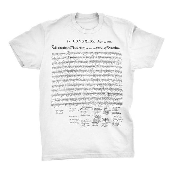 Mighty Circus Declaration of Independence T-Shirt - White, Extra Large