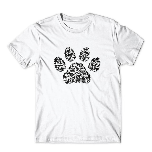 Mighty Circus Dogs Paw Symbol T-Shirt 100% Cotton Premium Tee NEW - White, Extra Large