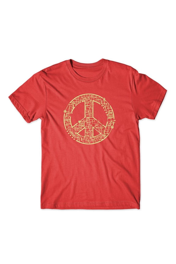 Electric Peace T-Shirt 100% Cotton Premium Tee NEW - Red, Small