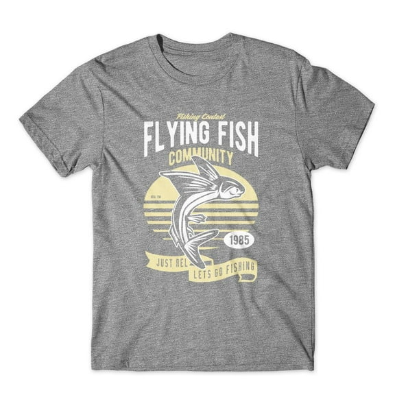 Mighty Circus Flying Fish T-Shirt 100% Cotton Premium Tee NEW - Gray, Medium