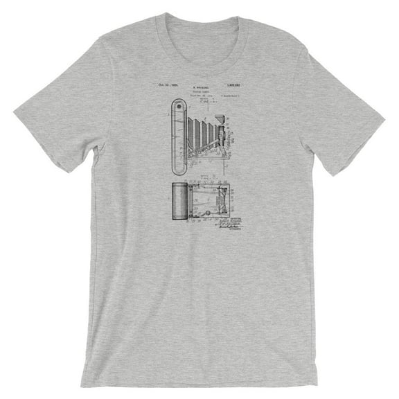 Mighty Circus Folding Camera Patent T-Shirt - Gray, Small