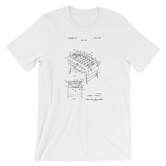 Mighty Circus Foosball Patent T-Shirt - White, Double Extra Large