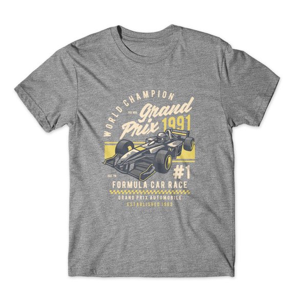 Mighty Circus Formula Car Race T-Shirt 100% Cotton Premium Tee NEW - Gray, Small