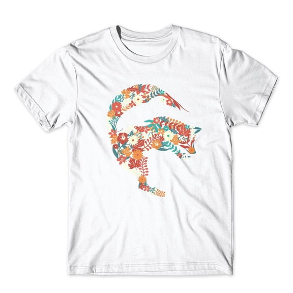 Mighty Circus Fox Flower Dolphin T-Shirt 100% Cotton Premium Tee NEW - White, Small