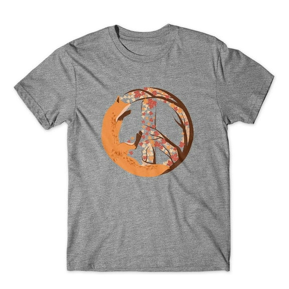 Mighty Circus Fox Peace T-Shirt 100% Cotton Premium Tee NEW - Gray, Tripple Extra Large