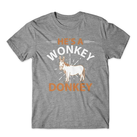 Mighty Circus He’s a Wonky Donkey T-Shirt 100% Cotton Premium Tee - Gray, Small