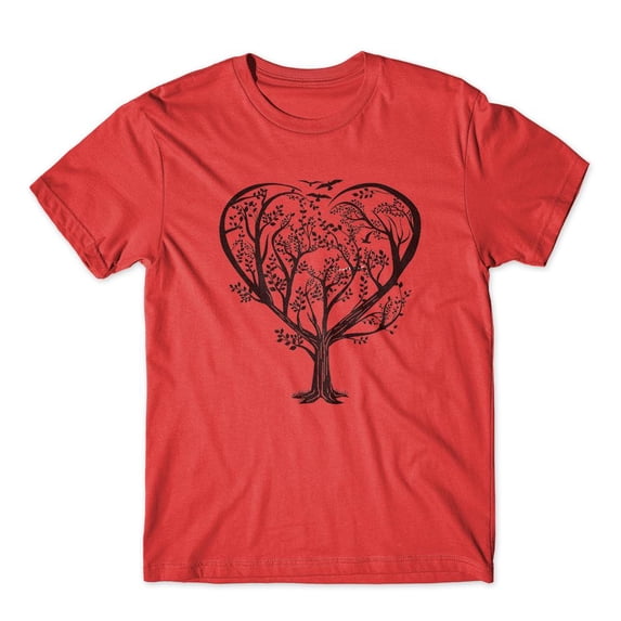 Mighty Circus Heart Life Forest Tree T-Shirt 100% Cotton Premium Tee NEW - Red, Tripple Extra Large