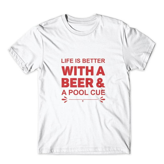 Mighty Circus Life Is Better With A Beer T-Shirt 100% Cotton Premium Tee - White, Medium