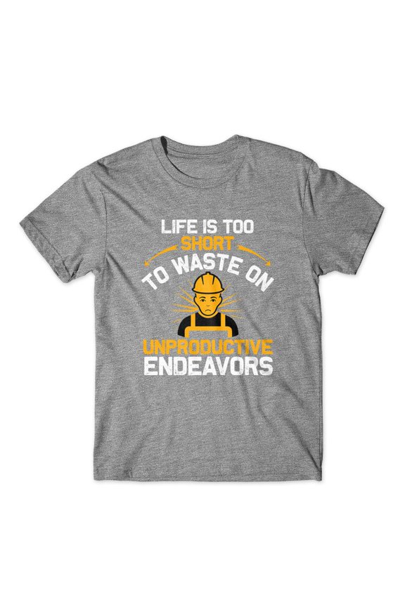 Life Is Too Short To Waste On T-Shirt 100% Cotton Premium Tee - Gray, Medium