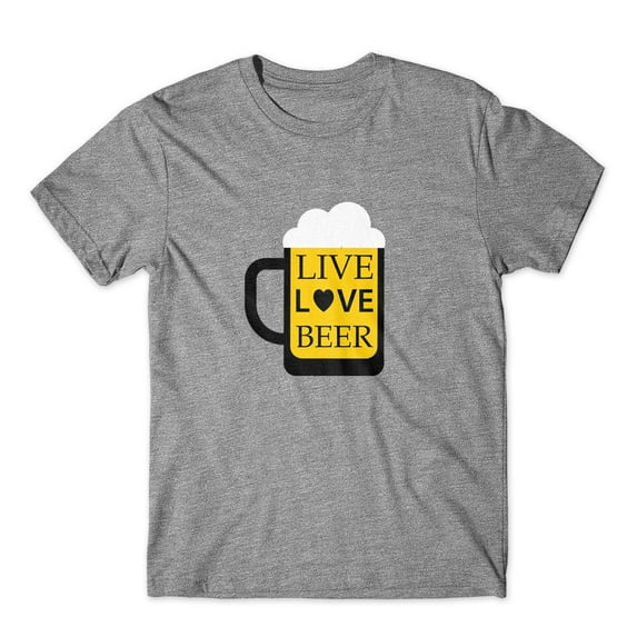 Mighty Circus Live Love Beer T-Shirt 100% Cotton Premium Tee - Gray, Small