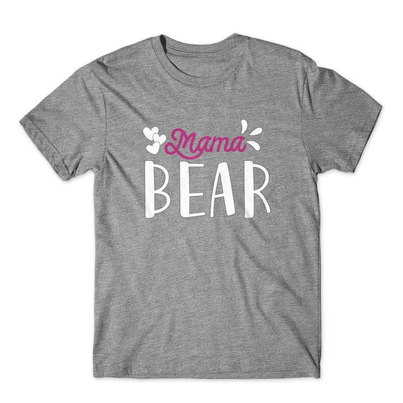 Mighty Circus Mama Bear T-Shirt 100% Cotton Premium Tee - Gray, Tripple Extra Large